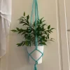 Tradera ampel, plant hanger, makrame, turkos 10-12 cm| Havedekorationer