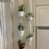 Tradera Amplar handmade, trippel och dubbel, makramé, vit| Potter & Plantedyrknings-systemer