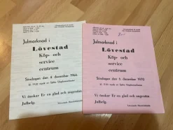 Tradera Annonsblad från julmarknader i Lövestad 1966 & 1970> Prislister & Kataloger