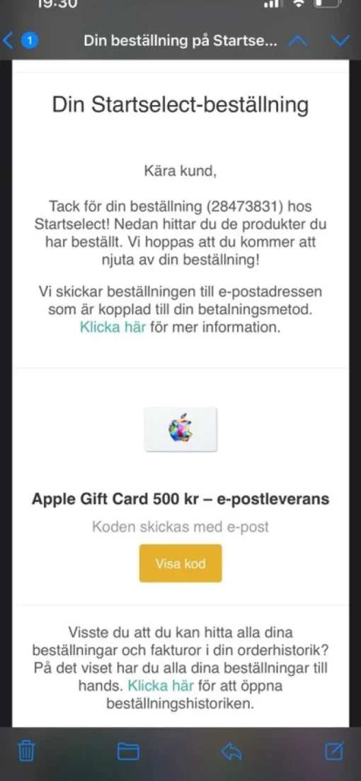 Online Apple Gift Card 500 kr Gavekort & Rabatkoder