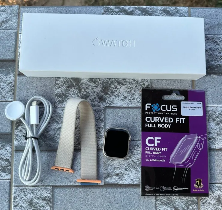 Tradera Apple Watch Series 9 (GPS) - 41 mm - Beige Sportband A2978 - Batterihälsa 100%!> Smartwatches