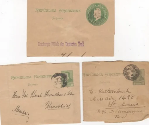 Tradera ARGENTINA, 3 st Wrappers från slutet av 1800-talet| Sydamerika & Caribien