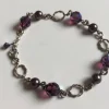 Tradera Armband i silver 925 med pärlor i lila/ljung> Armbånd