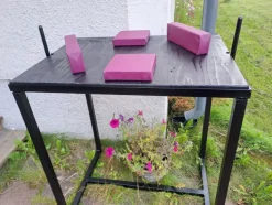 Tradera Armbrytningsbord med delbar stålram , vänster och högerställbara. Lila kuddar.> Kampsport