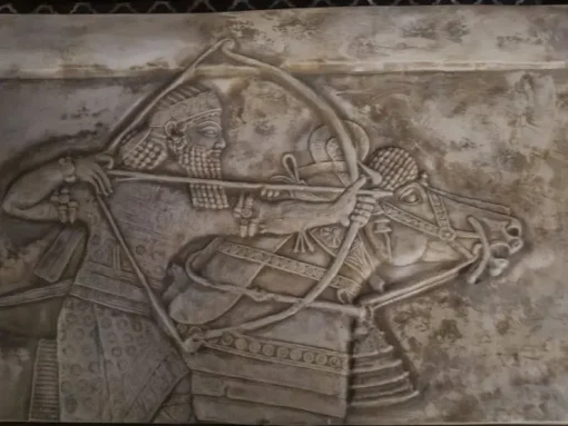 Tradera Assyrisk kung Ashurbanipal lejonjakt väggrelief.| Relieffer