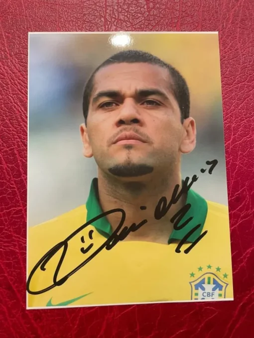 Tradera Autograf på fotografi Dani Alves, Barcelona och Brasilien ca 10*15 cm| Autografer