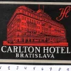 Tradera Bagageetikett Carlton hotel, Bratislava Tjeckoslovakien hotell> Kuriositeter