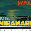 Tradera Bagageetikett hotel Miramare, Napoli Neapel Italien hotell> Kuriositeter
