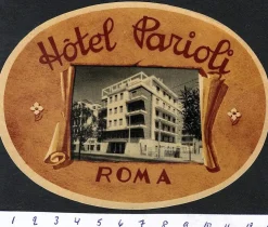 Tradera Bagageetikett hotel Parioli, Roma, Rom Italien hotell> Kuriositeter