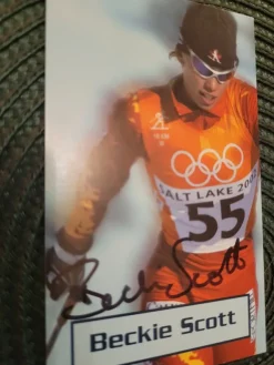 Tradera Beckie Scott OS guld 2002 skidor| Autografer