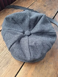 Clearance Beechfield mörkgrå keps, storlek L/XL, retro / peaky Blinders, rockabilly Hovedbeklædning