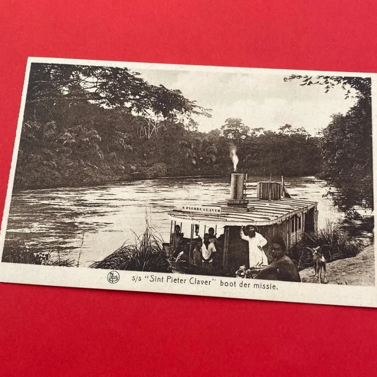 Tradera Belgiska Kongo, gammal ångbåt vykort| Verden Undtagen De Nordiske Lande