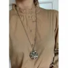 Clearance Berlock blomma, och kedja, halsband Sweden R Ottosson Tin & Messing