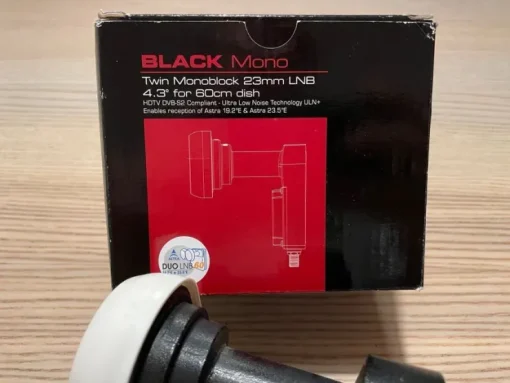 Tradera Black Mono Twin Monoblock 23mm LNB 4.3° för 60cm dish| Digital-tv