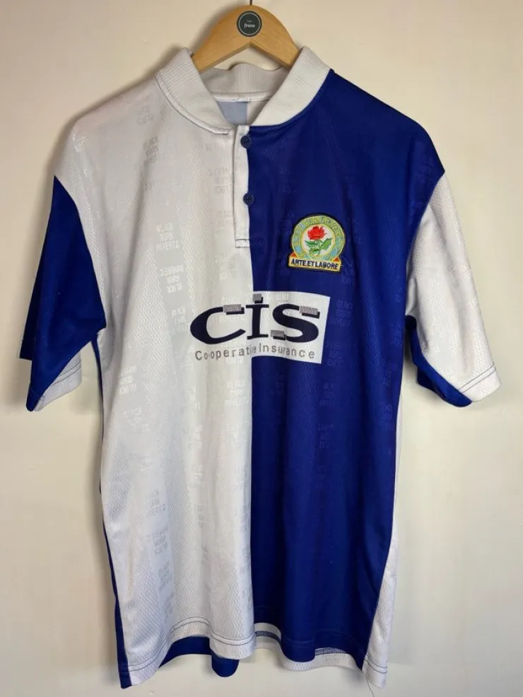 Tradera Blackburn Rovers supporter-tröja 90-tal, storlek M/L> Fodbold