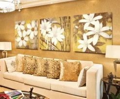 Fashion Blommor i 3 delar 160x50 cm Kunsthåndværk