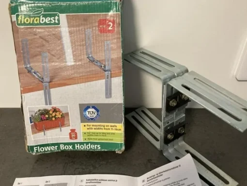 Tradera Blomsterlådehållare /Blomlådehållare av förzinkat stål| Andet Til Haven