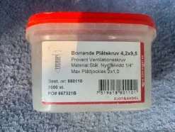 Best Borrande Plastskruv 4,2x9,5 mm, 1/3 kvar i förpackning Byggematerialer