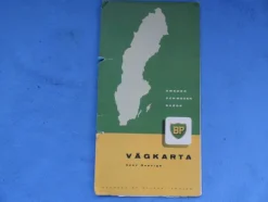 Tradera BP Vägkarta över Sverige - Vikbar karta från mitten av 1900-talet| Bensinia