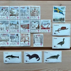 Tradera Brevmärken från 1982, 1983, God Helg och brevmärken från WWF - Fint använt skick| Album & Tilbehør