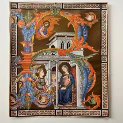 Cheap British Museum - Iluminated MSS No. 26 bokstav R med religiöst motiv Ikoner & Religiøse Genstande