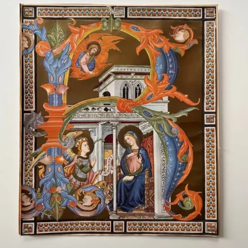 Cheap British Museum - Iluminated MSS No. 26 bokstav R med religiöst motiv Ikoner & Religiøse Genstande