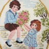 Flash Sale Broderad bonad/ Vintage/ Väggbonad/ Handsydd bonad/ Korsstygn på räknelinne Dekorationer