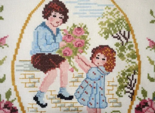 Flash Sale Broderad bonad/ Vintage/ Väggbonad/ Handsydd bonad/ Korsstygn på räknelinne Dekorationer