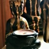 Tradera Buddhastatyett med ljusfat| Fotokunst