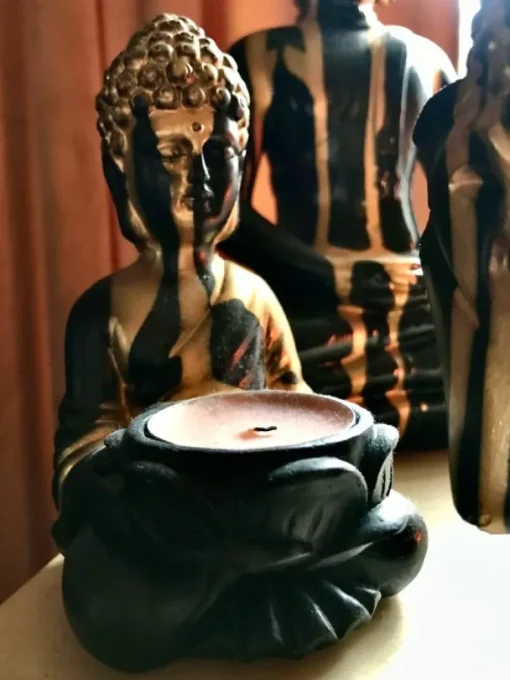 Tradera Buddhastatyett med ljusfat| Fotokunst