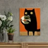 Tradera Canvas Poster Katt Guldfisk 40x30| Plakater