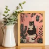 Tradera Canvas Poster Katt Toalett 30x21 cm| Plakater