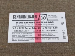 Tradera CENTRUMLINJEN - KÖPENHAMN/MALMÖ, BILJETT från 1970-talet> Køreplaner
