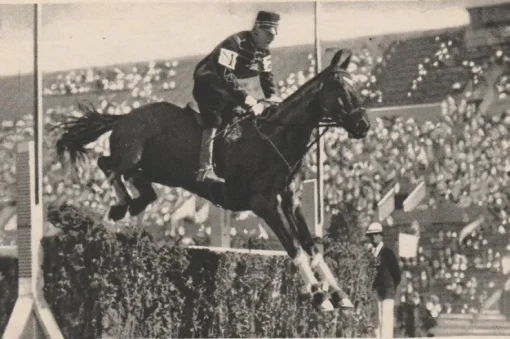 Tradera Cigarette Picture Card Olympics 1932-Horse jumping> Olympia