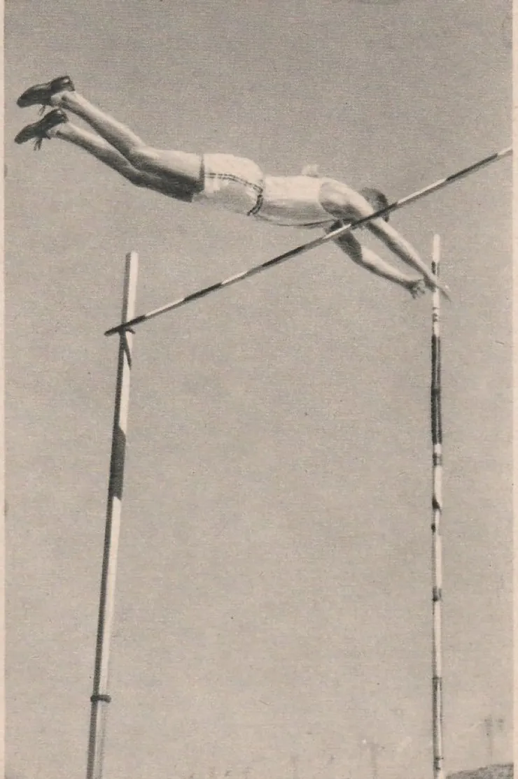 Tradera Cigarette Picture Card Olympics 1932-Pole vault> Olympia