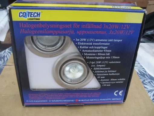 Cheap Cotech - Halogenbelysningsset för infällnad 3 x 20w/12V Belysning & Armaturer