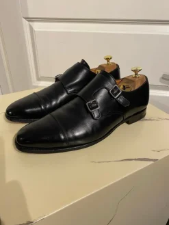 Tradera Crockett & Jones Lowndes monkstraps (dubbelmonk) - Svart - strl 43> Herresko