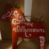 Tradera Dalahäst välkommen skylt höjd 20 cm| Dalarheste