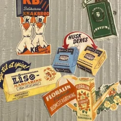 Tradera Danska Reklamdekaler i plast från mitten av 1900-talet> Skilte