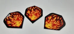 Tradera Dart flights 3 st motiv med brinnande eld> Dart