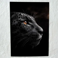 Tradera Den Svarta Panterns Blick - A4 Premium Glansigt Papper (utan ram)| Fotokunst