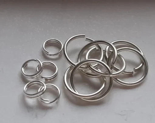 Tradera Detaljer i 925 sterling silver : öppna ringar + splitringar / Silverdetaljer| Smykkefremstilling
