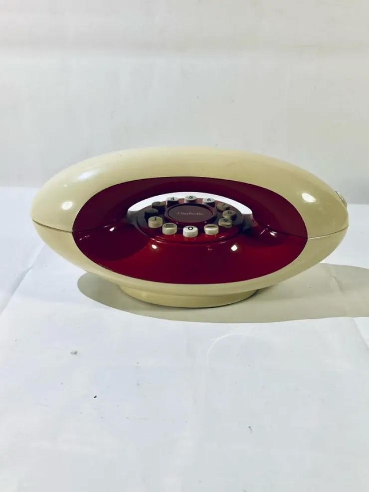 Tradera Diabelle Televerket Retro / Vintage Fast Knapptelefon (Röd/Vit)| Fast Telefoni