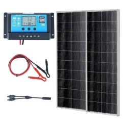 Tradera Effektiv 200W Monokristallin Solpanelsats för Hem och Fritid| Autocampere & Campingvogne