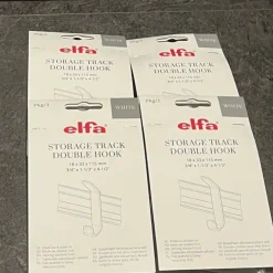 Best Elfa Förvaringskena Dubbelkrok Vit 4 st Kroge, Håndtag & Beslag