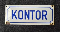 Tradera Emaljskylt KONTOR 1900-talets första hälft> Skilte