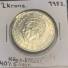Tradera Ett svensk 2 kronor silvermynt från 1952. Myntet är i HÖG KVALITET! Toppen ex!| Svenske Mønter