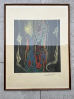 Tradera EUGEN MONTELIN. Litografi, träfigurer nr 215/300| Grafik & Tegninger