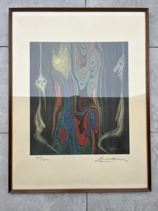 Tradera EUGEN MONTELIN. Litografi, träfigurer nr 215/300| Grafik & Tegninger