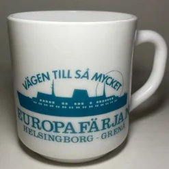 Tradera Europafärjan ”Vägen till så mycket” Helsingborg- Grenå mugg| Båd- & Skib-memorabilia